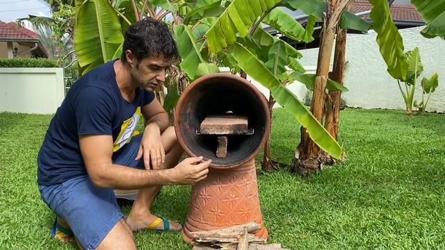 How to Build a WOOD OVEN for PIZZA and BREAD with flower pots - wood oven diy primitive technology смотреть онлайн