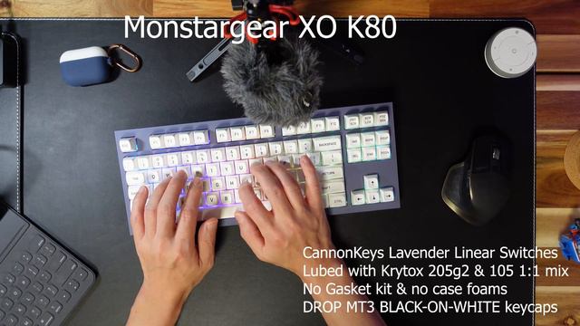 Monstargear XO K80 (Typing Sounds, CannonKeys Lavender Switches, DROP MT3 BLACK-ON-WHITE Keycap) смотреть онлайн