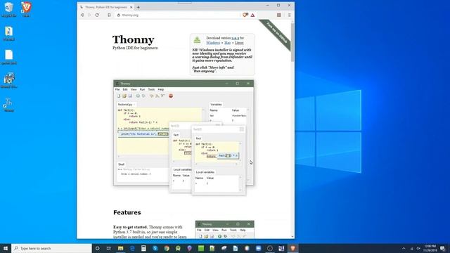 Python: Thonny Install and Hello World Example смотреть онлайн