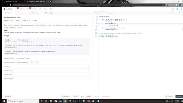 LeetCode 398. Random Pick Index смотреть онлайн