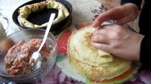 Блинная Запеканка с Куриным Фаршем