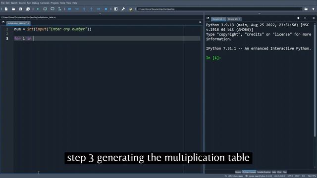 How to generate a Multiplication table | #python смотреть онлайн