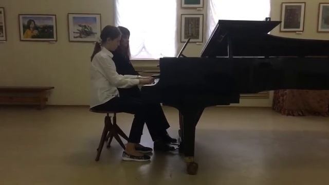 Фортепианный дуэт Веселова Анастасия-Римская Е.В. Чайковский обр. Л. Жульевой «Песня жаворонка» смотреть онлайн
