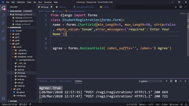 Form Field Type CharField BooleanField IntegerField DecimalField SlugField etc in Django (Hindi) смотреть онлайн