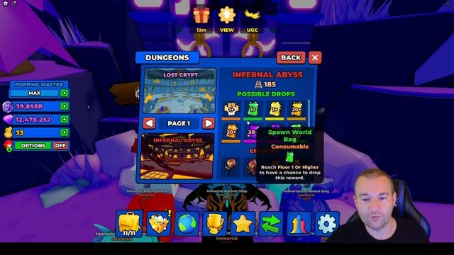 *NEW* Dungeon Shop, Immortal Pet, Zone & More! Popping Simulator смотреть онлайн