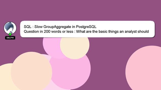 SQL : Slow GroupAggregate in PostgreSQL смотреть онлайн