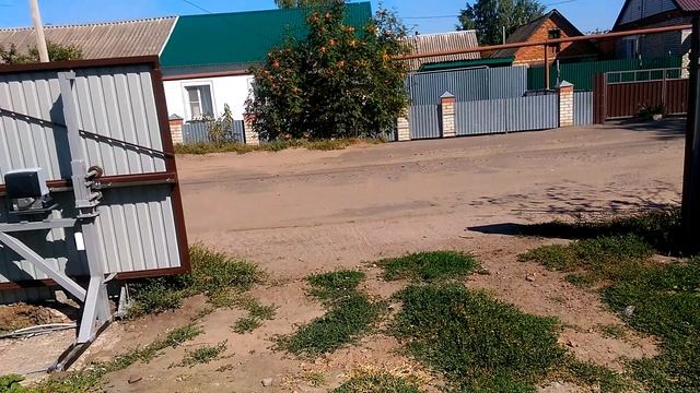Откатные ворота самодельные. Проём 5 метров смотреть онлайн