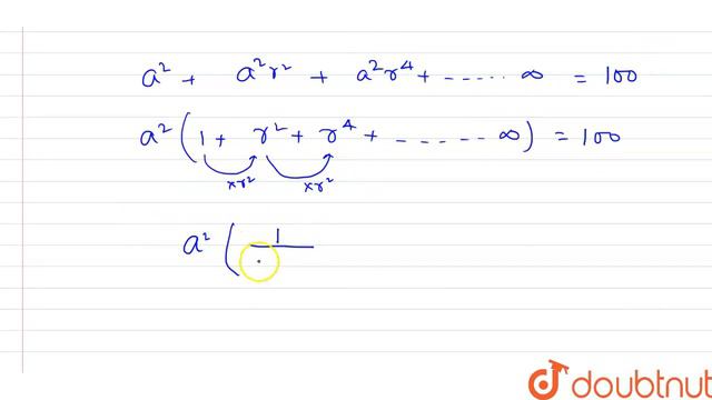 Sum of infinite number of terms in G.P. is 20 and the sum of their squares is 100, then the comm... смотреть онлайн