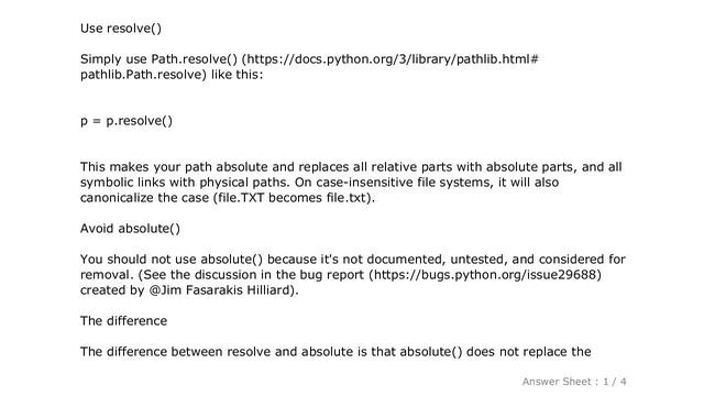 PYTHON : How to get absolute path of a pathlib.Path object? смотреть онлайн