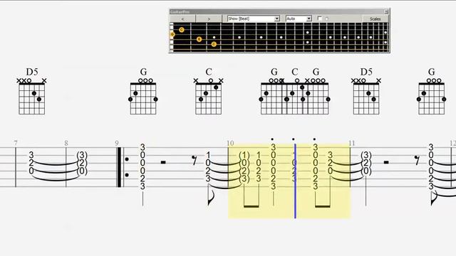 Guitar Tab - You Shook Me All Night Long - Slow - Verse and Chorus смотреть онлайн