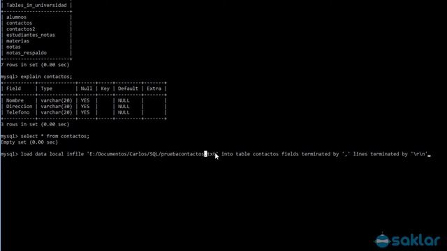MYSQL consola – Importar datos – Video 77 смотреть онлайн