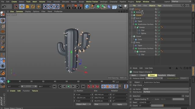 How to Model a Low Poly Cactus in Cinema 4D смотреть онлайн