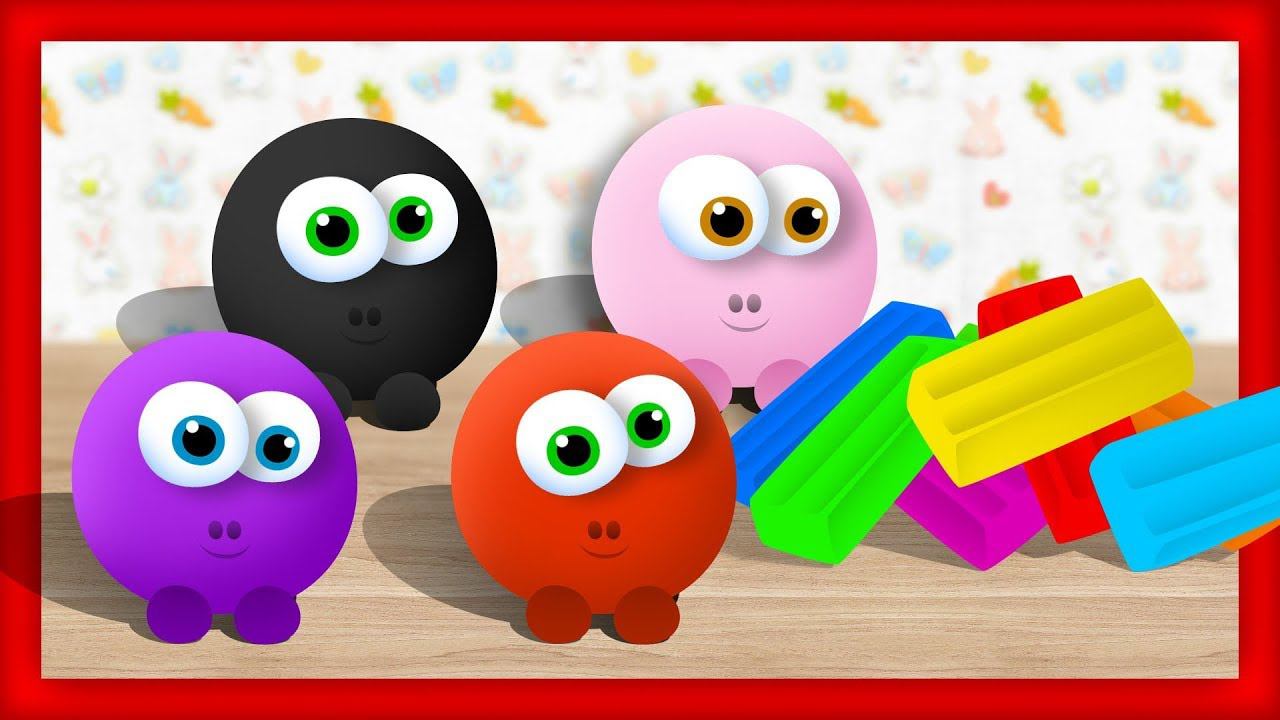 Разноцветный ПЛАСТИЛИН - Лепим пластилиновые Смешарики. Видео для Самых Маленьких смотреть онлайн