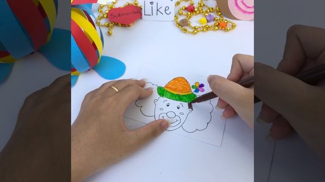 Clown Paper Craft || Как сделать клоуна из бумаги - Y's Art #shorts смотреть онлайн
