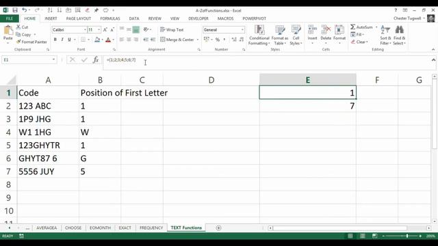 Excel: Find the Position of the First Letter in a Text String смотреть онлайн