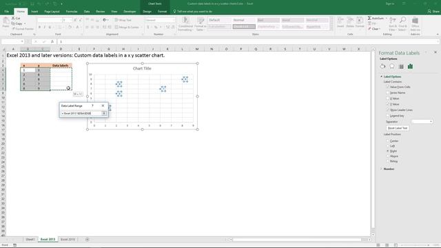 Custom data labels in an x y scatter chart смотреть онлайн