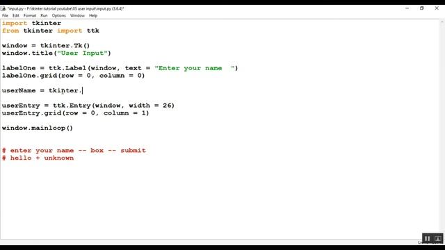 Python GUI tutorial 05 : Entry box (user input) смотреть онлайн