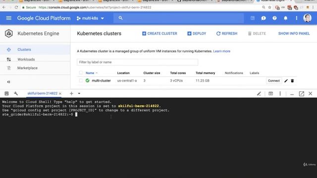 228 Kubernetes Configuring the GCloud CLI on Cloud Console смотреть онлайн