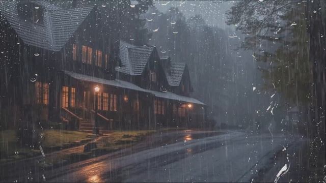 Easy to Fall Asleep in 5 Minutes with Heavy Rain & Thunder Covering the Farm in the Forest at Night смотреть онлайн