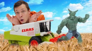 Игры машинки онлайн - Комбайн Фёдора против Злодеев! - Супергерои и Трансформеры в видео шоу