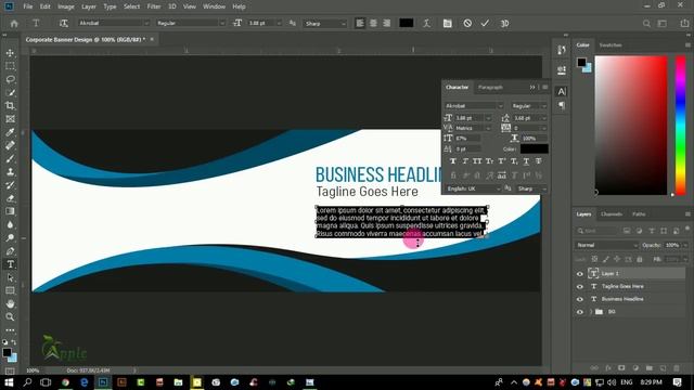 Corporate Web banner Design - Photoshop CC Tutorial смотреть онлайн