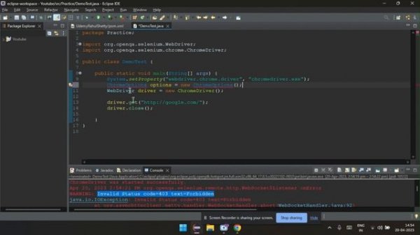 Invalid Status code=403 text=Forbidden | Selenium Error