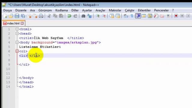 HTML DERSLERİ - DERS 2 - Html Listeleme Etiketleri (ol , li , ul ) - (Head , Title , Body Etiketi смотреть онлайн