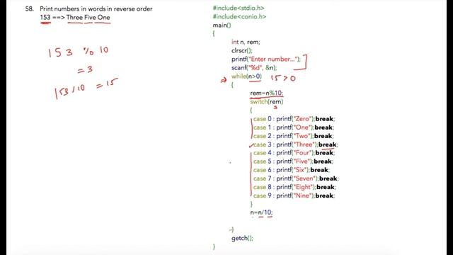 Module 10 - Lesson 4 ► Print numbers in words in reverse order using switch case [Learn Programming смотреть онлайн