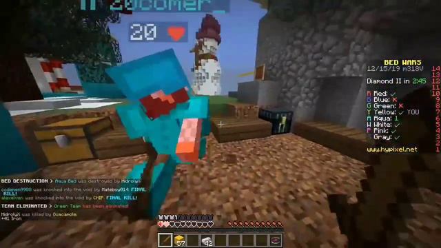 Самая быстрая игра в бед варс майнкрафт . Bed Wars minecraft . смотреть онлайн