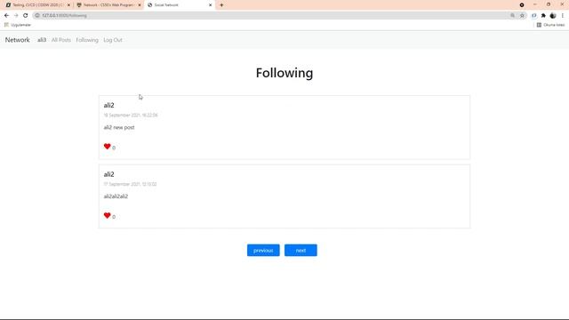 CS50’s Web Programming with Python and JavaScript-Project4(Network) смотреть онлайн