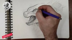 Как нарисовать Годзиллу карандашом просто. How to draw godzilla.