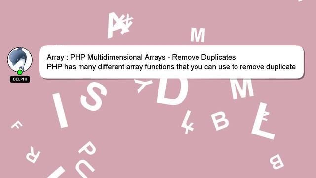 Array : PHP Multidimensional Arrays - Remove Duplicates смотреть онлайн