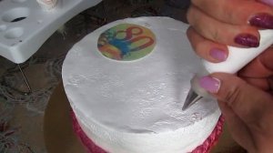 Торт на юбилей для женщины. Кремовый торт для бабушки .