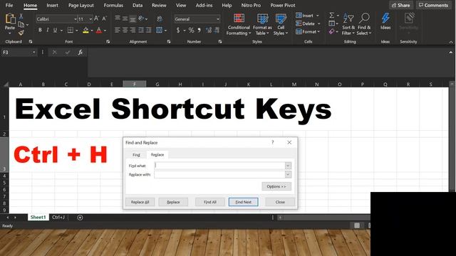 Microsoft Excel Shortcut Keys In 1 Minute | Ctrl+H смотреть онлайн