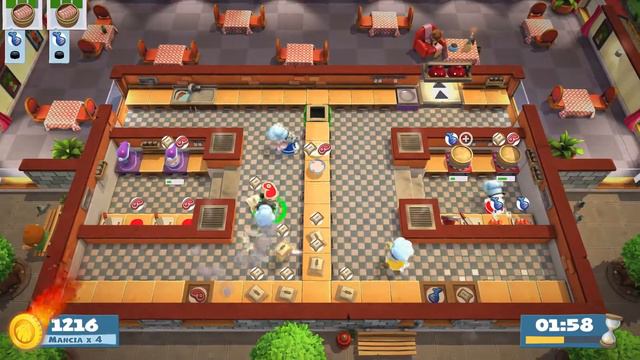 Overcooked 2. Story Kevin 1 | 4 players online coop 4 stars | Score: 2648 смотреть онлайн