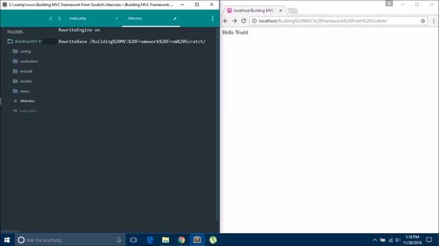 Building MVC Framework from Scratch: htaccess configuration смотреть онлайн