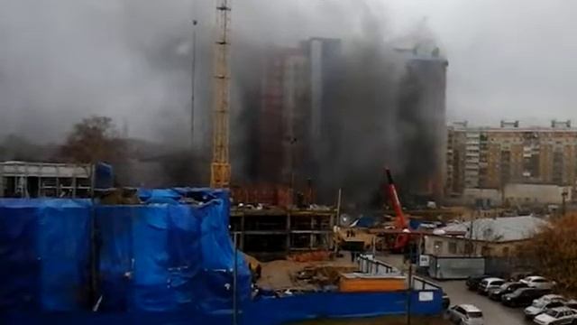 Возгорание новостройки на Коломенской смотреть онлайн