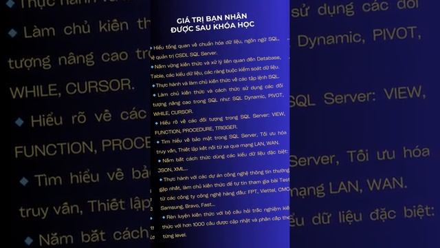 Khóa học SQL, SQL Server - VIC Academy смотреть онлайн