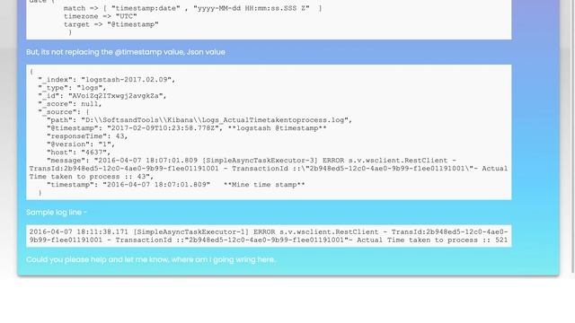how to replace logstash @timestamp with log timestamp смотреть онлайн