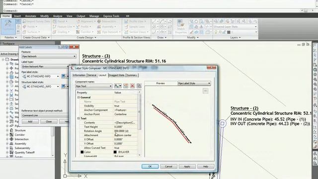 Civil 3D 2010: Adding Flow Arrows to Pipe Labels смотреть онлайн
