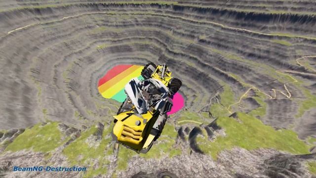 BeamNG drive - Leap Of Death Car Jumps & Falls Into Rainbow Colors Lake #10 | BeamNG-Destruction смотреть онлайн