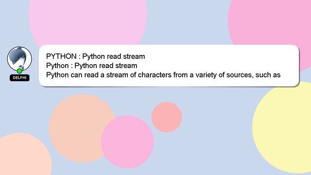 PYTHON : Python read stream смотреть онлайн