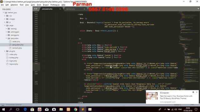 part 18 tutorial membuat aplikasi POS (point of sale) dengan php mysqli dan bootstrap смотреть онлайн