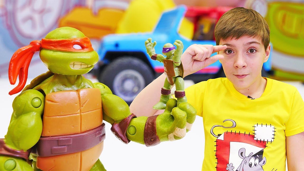 Черепашки ниндзя уменьшились! Игры битвы РОКСТЕДИ vs ЧЕРЕПАШКИ смотреть онлайн