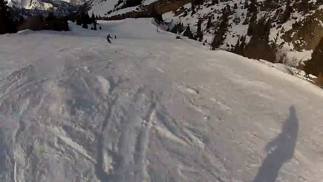 Чимбулак 19.02 спуск с первого подъемника смотреть онлайн