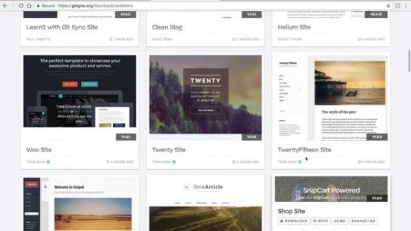 Grav CMS - Using a skeleton package