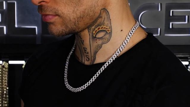 Helloice Iced 8mm Cuban Link Chain in White Gold смотреть онлайн