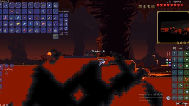 Terraria v1.3.5.3.(Co-op) e9 Копаем в аду. Адский сет и посох чертей. смотреть онлайн