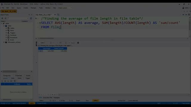 What is the average film length?/SQL AVG, MIN, MAX/SQL Tutorial/Eng, Kor Sub смотреть онлайн