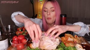 MUKBANG | Пицца в лаваше, курица гриль, греческий | Pizza roll, grilled chicken, salad не ASMR